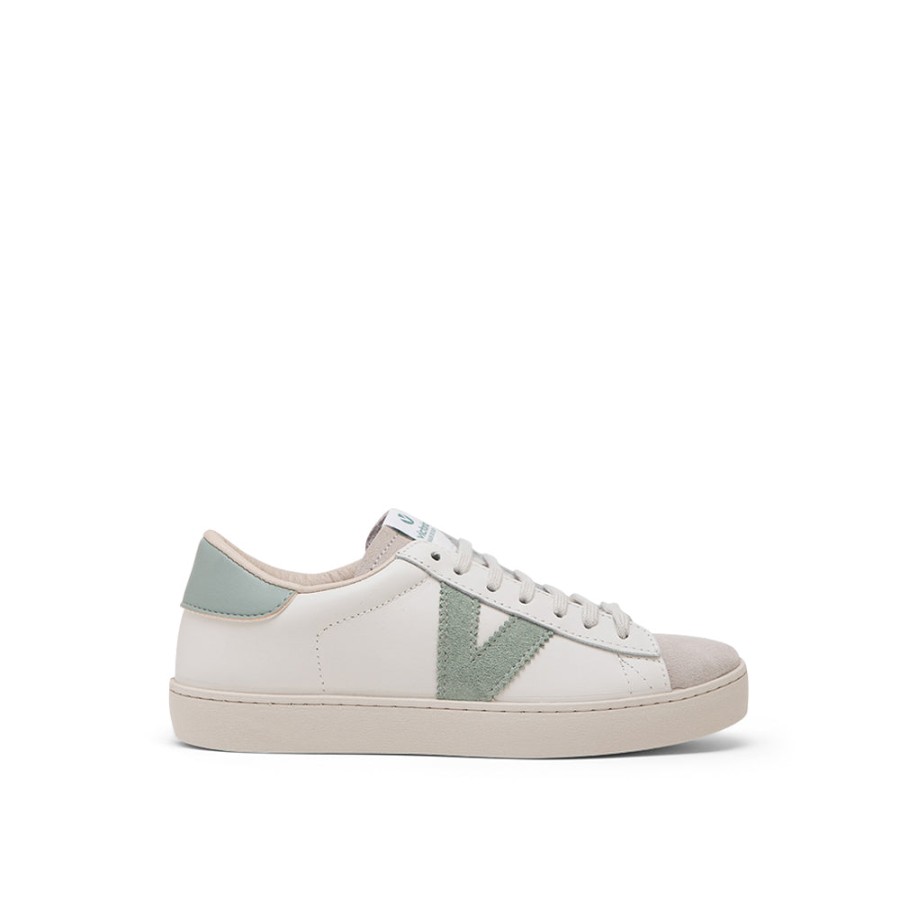 Shoes VICTORIA | Light Green White Leather Sneakers