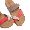 Sandals YOKONO | Coral Leather Slide Sandals With Buckle Strap