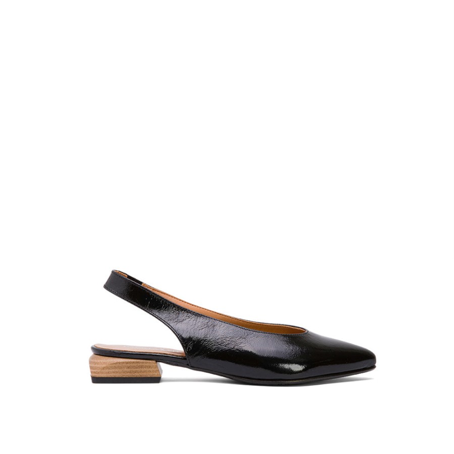 Heels DANIELA VEGA | Black Leather Slingback Flats