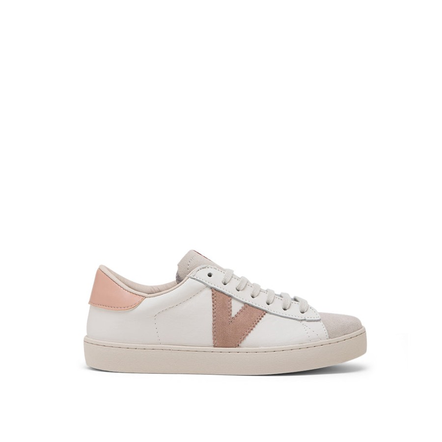 Shoes VICTORIA | Pink White Leather Sneakers