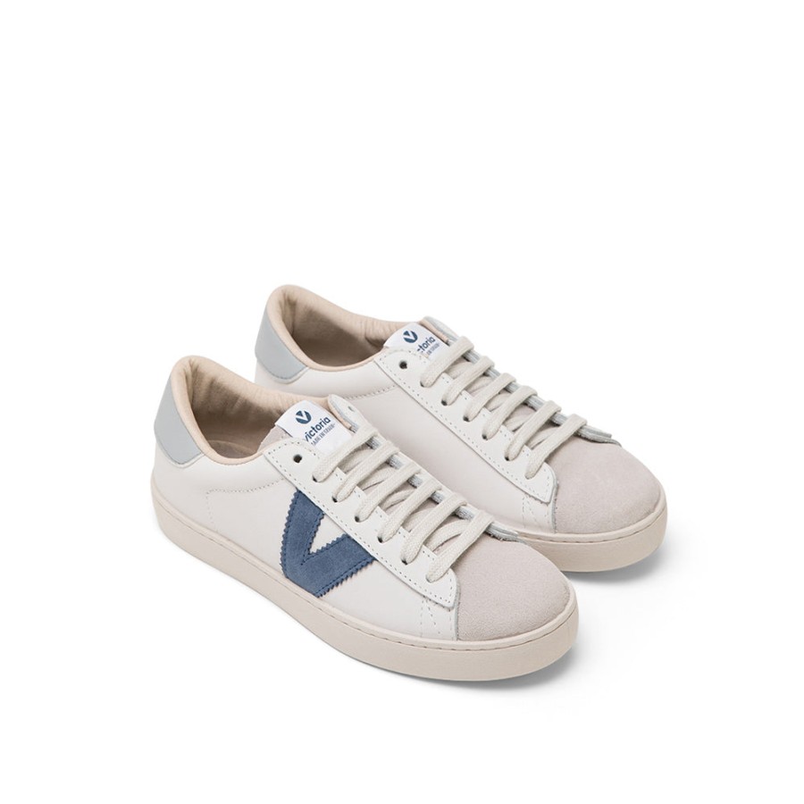 Shoes VICTORIA | Blue White Leather Sneakers