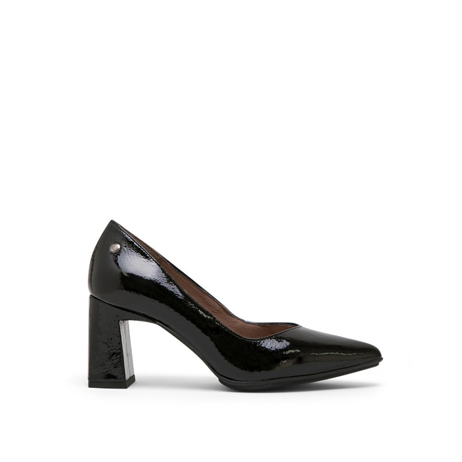 Heels MISWEAR | Black Leather Stiletto High-Heel Shoes