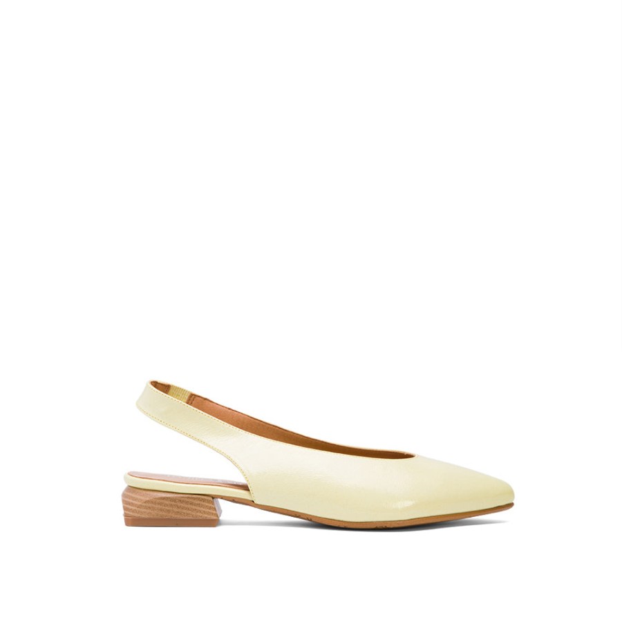 Heels DANIELA VEGA | Pearl Yellow Leather Slingback Flats