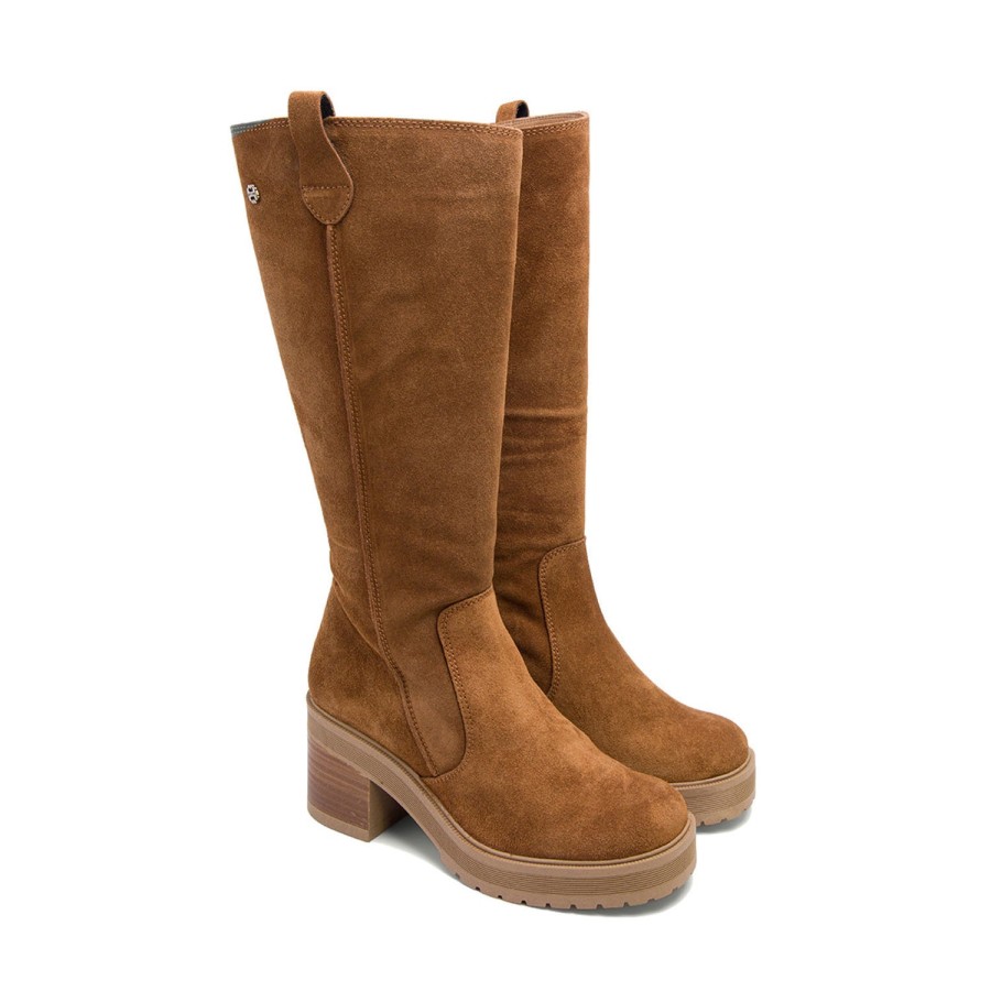 Boots PORRONET | Brown Suede Knee-High High-Heel Boots