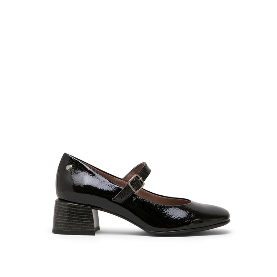 Shoes MISWEAR | Black Leather Mary Jane With Chunky Heel