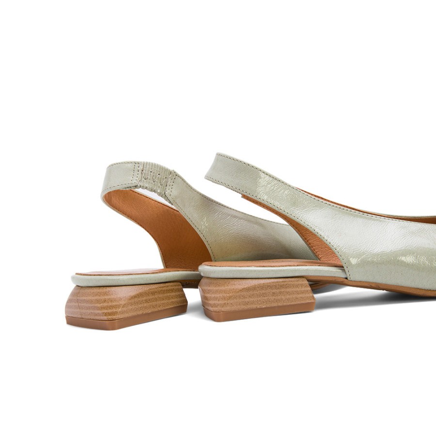 Heels DANIELA VEGA | Pearl Green Leather Slingback Flats